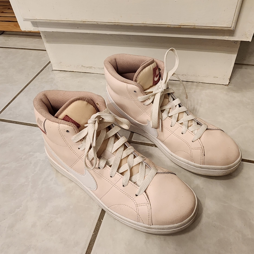 High-Top Sneakers with Pink Accents